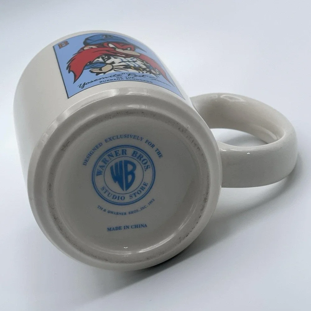 1993 Warner Bros Yosemite Sam Burbank Sluggers Baseball Mug Looney Tunes